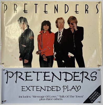 Lot 248 - THE PRETENDERS ORIGINAL SIRE RECORDS POSTER / PRESS TO PLAY BANNER.