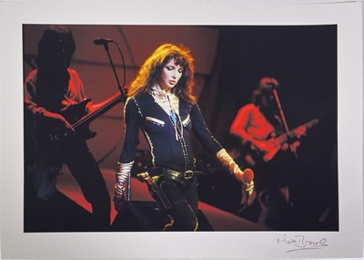 Lot 177 - KATE BUSH - PERFORMING 'JAMES' LIVE - PHOTOGRAPHER SIGNED HIGH-QUALITY PHOTO PRINT.