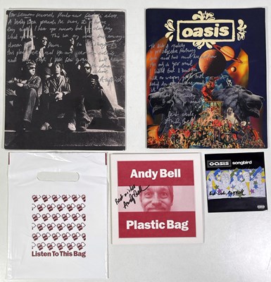 Lot 532 - OASIS - ANDY BELL SIGNED ITEMS AND HANDWRITTEN LYRICS.