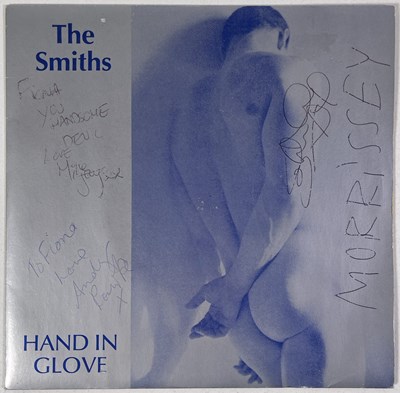 Lot 541 - THE SMITHS - FULLY SIGNED HAND IN GLOVE SINGLE.
