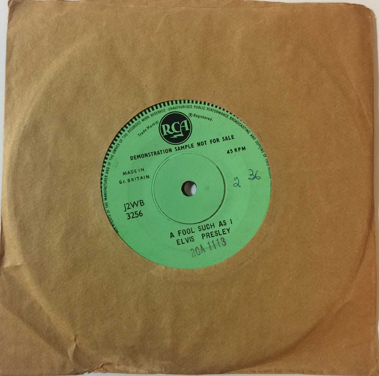 Lot 33 - Elvis Presley - A Fool Such As I/ I Need Your Love Tonight (UK RCA Single Sided 7" Demos)