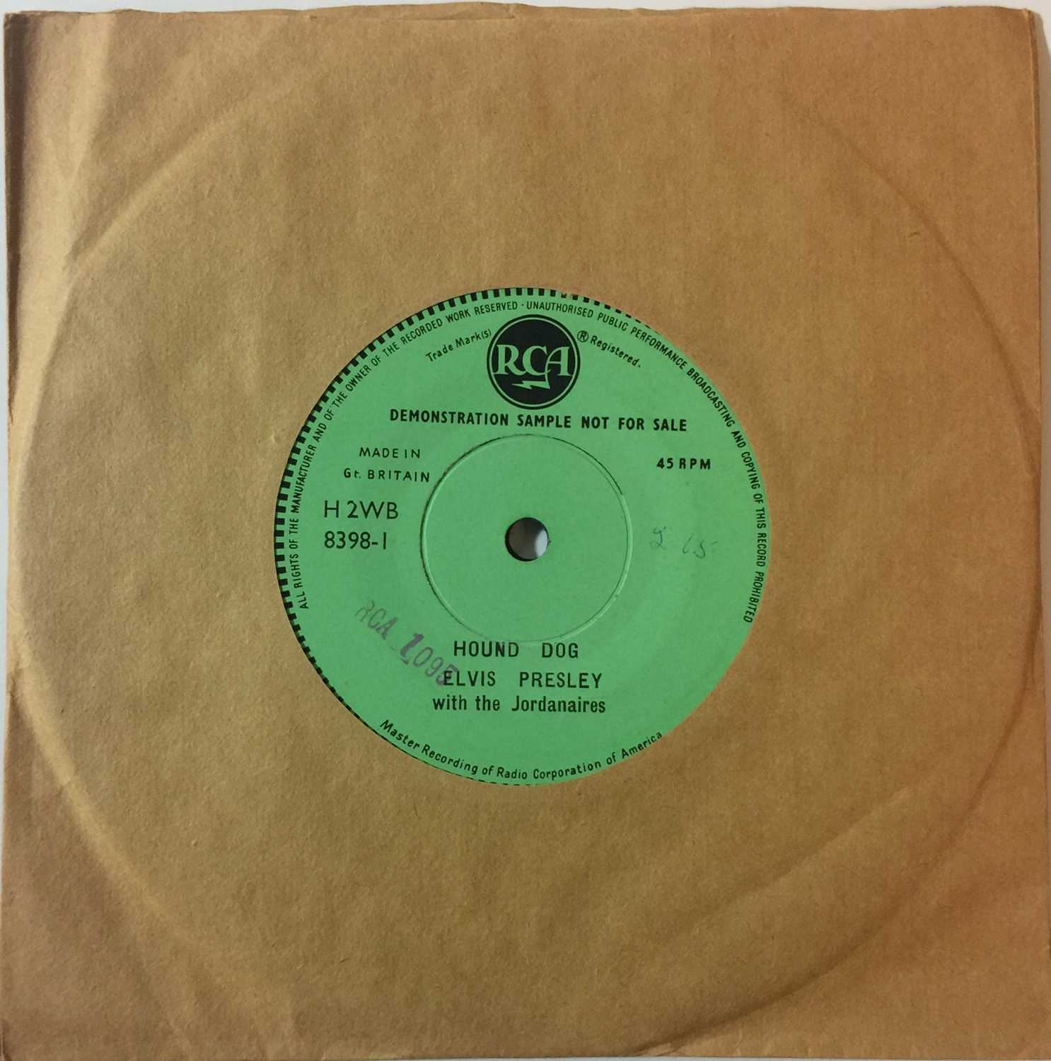 Lot 34 - Elvis Presley - Hound Dog/ Blue Suede Shoes (UK RCA Single Sided 7" Demos)
