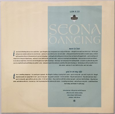 Lot 1006 - SEONA DANCING - MORE TO LOSE 12" (RARE UK SYNTH-POP - RICKY GERVAIS - LONX 22)