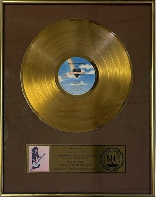 Lot 334 - JOAN JETT AND THE BLACKHEARTS - OFFICIAL US RIAA GOLD DISC AWARD.