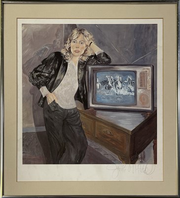 Lot 591 - JONI MITCHELL - 1982 'WILD THINGS RUN FAST' SELF PORTAIT SIGNED PRINT.