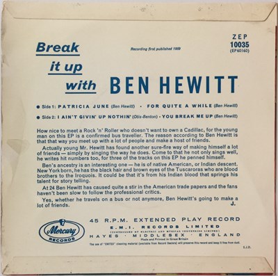 Lot 38 - Ben Hewitt - Break It Up With 7" EP (ZEP 10035)