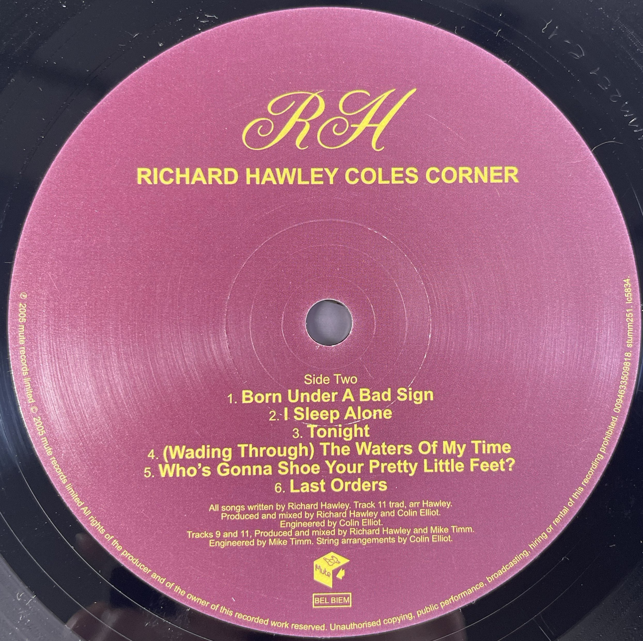 Lot 60 - RICHARD HAWLEY - COLES CORNER LP (UK ORIGINAL