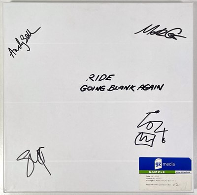 Lot 41 - RIDE - GOING BLANK AGAIN TOWNHOUSE ACETATES - FULLY SIGNED BY THE BAND.