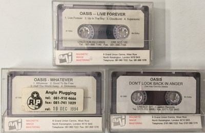 Lot 90 - OASIS - WHATEVER/LIVE FOREVER/DON'T LOOK BACK IN ANGER - PROMO CASSETTES