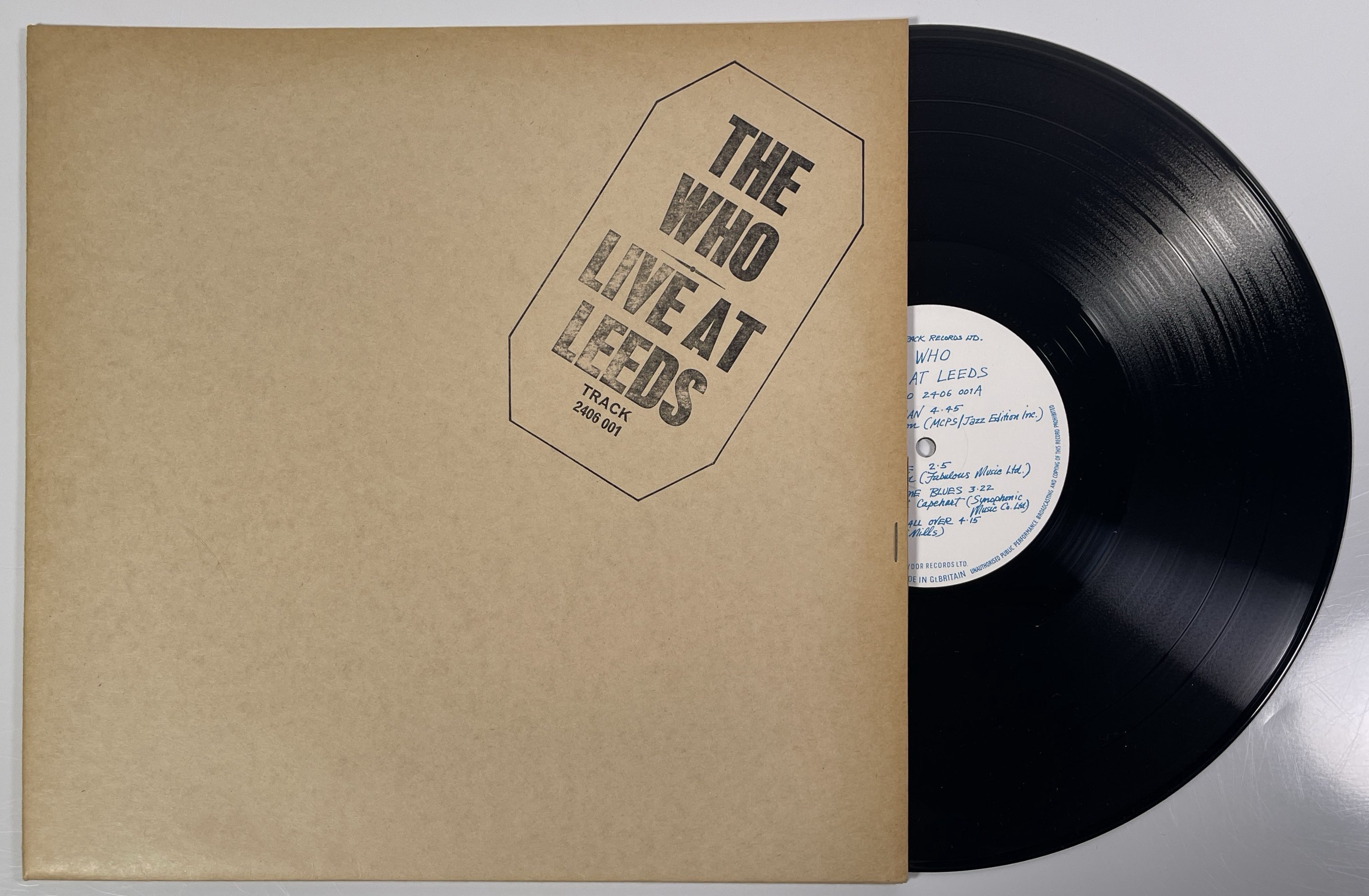 Lot 66 - THE WHO - LIVE AT LEEDS LP (COMPLETE 1ST UK