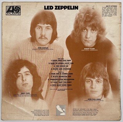 Lot 67 - LED ZEPPELIN - 'I' LP (ORIGINAL UK 'TURQUOISE' COPY - ATLANTIC 588171).