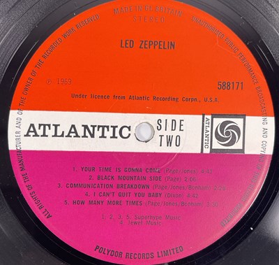 Lot 78 - LED ZEPPELIN - LED ZEPPELIN 'I' LP (1ST UK PRESSING LP/2ND SLEEVE)