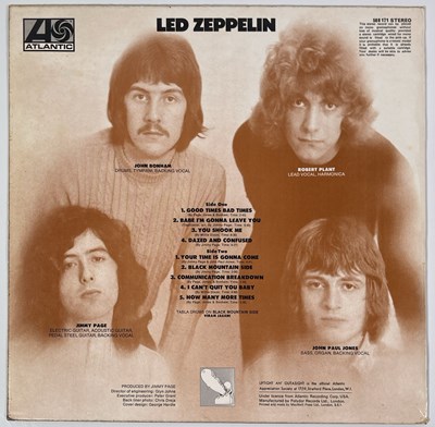 Lot 79 - LED ZEPPELIN - LED ZEPPELIN 'I' LP (ORIGINAL UK 'TURQUOISE/SUPERHYPE' PRESSING - ATLANTIC 588171)