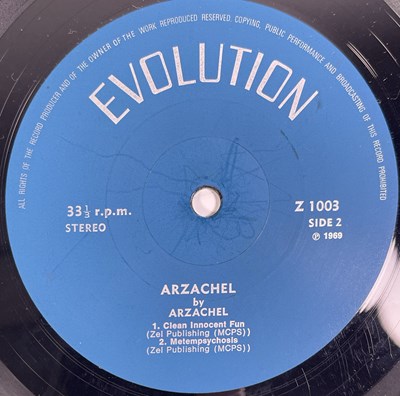 Lot 81 - ARZACHEL - ARZACHEL LP (EARLY UK PRESSING - EVOLUTION Z 1003)