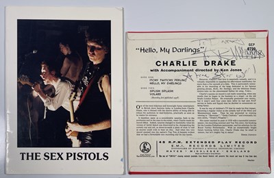 Lot 1 - THE SEX PISTOLS - CHARLIE DRAKE SINGLE SIGNED BY JOHNNY ROTTEN.