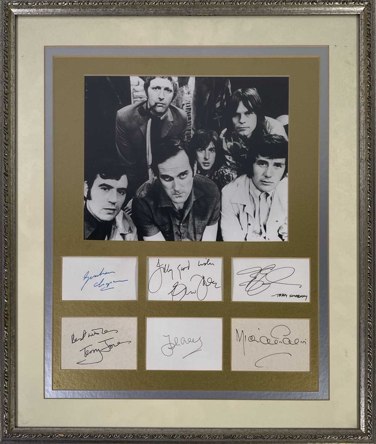 Lot 9 - MONTY PYTHON - FRAMED DISPLAY WITH SIX PYTHON