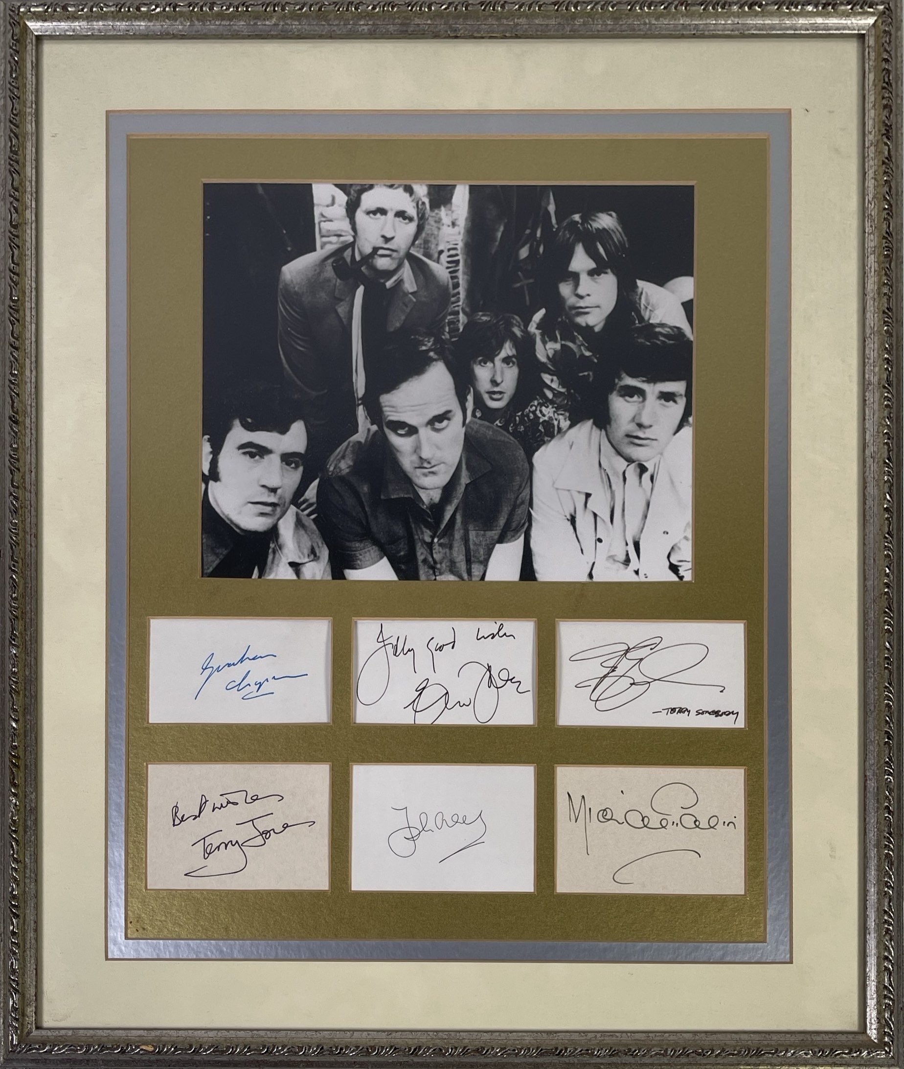 Lot 9 - MONTY PYTHON - FRAMED DISPLAY WITH SIX PYTHON