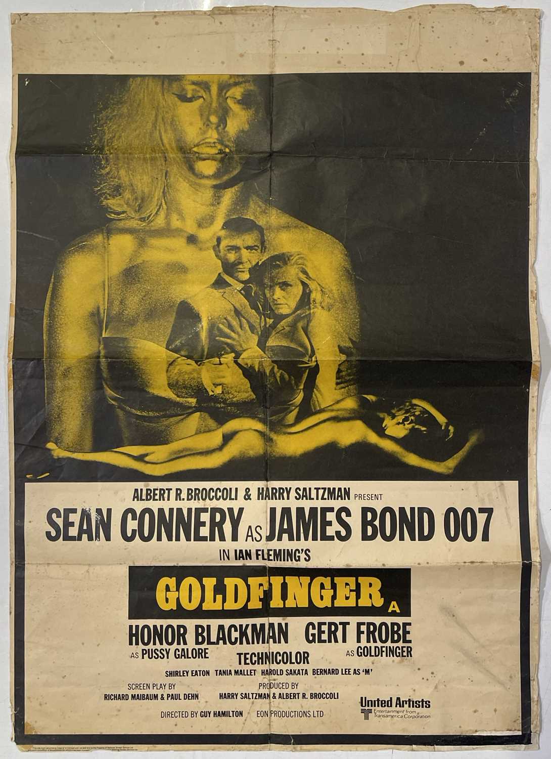 Lot 165 - JAMES BOND - GOLDFINGER (1964) - UK DOUBLE CROWN FILM POSTER.