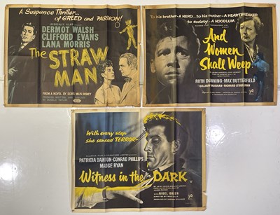 Lot 178 - UK QUAD POSTER - BRITISH FILMS OF 50S/60S INC THE STRAW MAN (1953) / WITNESS IN THE DARK (1959)