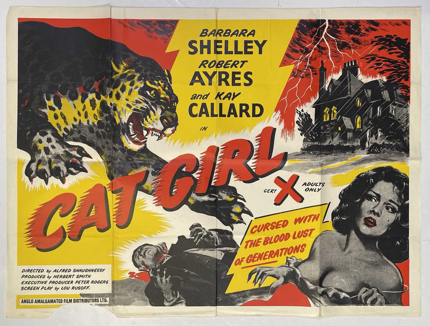 Lot 181 - CAT GIRL (1957) - ORIGINAL UK QUAD POSTER.