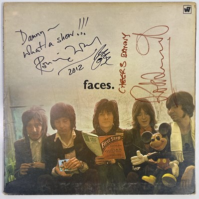 Lot 20 - RONNIE WOOD / ROD STEWART - SIGNED FACES LP.