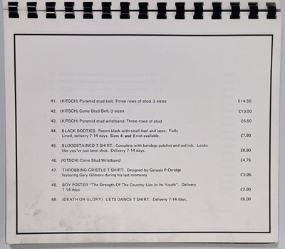 Lot 556 - PUNK FASHION - ORIGINAL AND RARE 1981 BOY LONDON BLACKMAIL CATALOGUE.