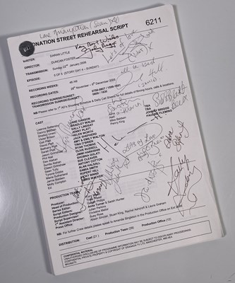 Lot 129 - TV MEMORABILIA - CAST SIGNED CORONATION ST. SCRIPT.