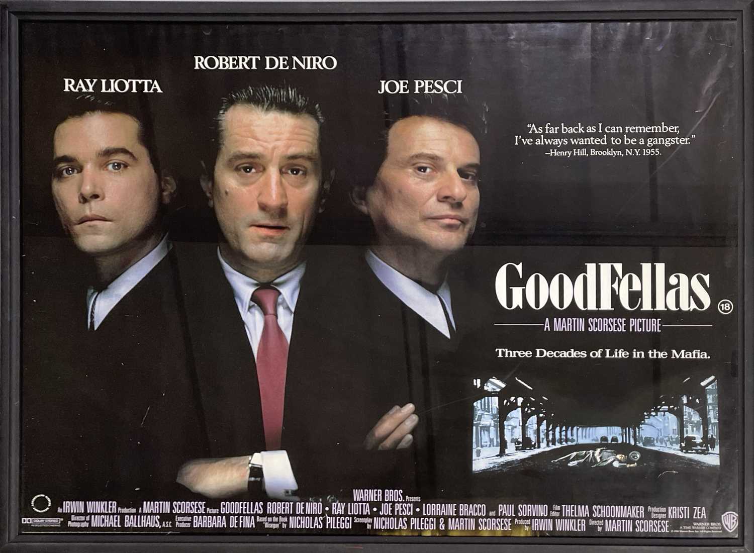 Lot 191 - GOODFELLAS (1990) ORIGINAL UK QUAD POSTER.