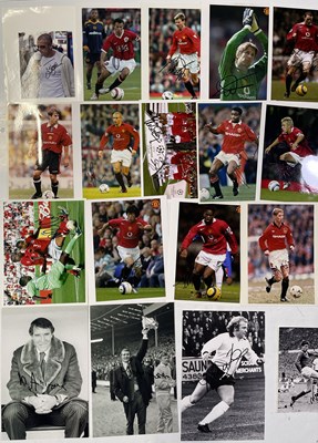 Lot 335 - MANCHESTER UNITED / MANCHESTER CITY - SIGNED FOOTBALL PHOTOGRAPHS.