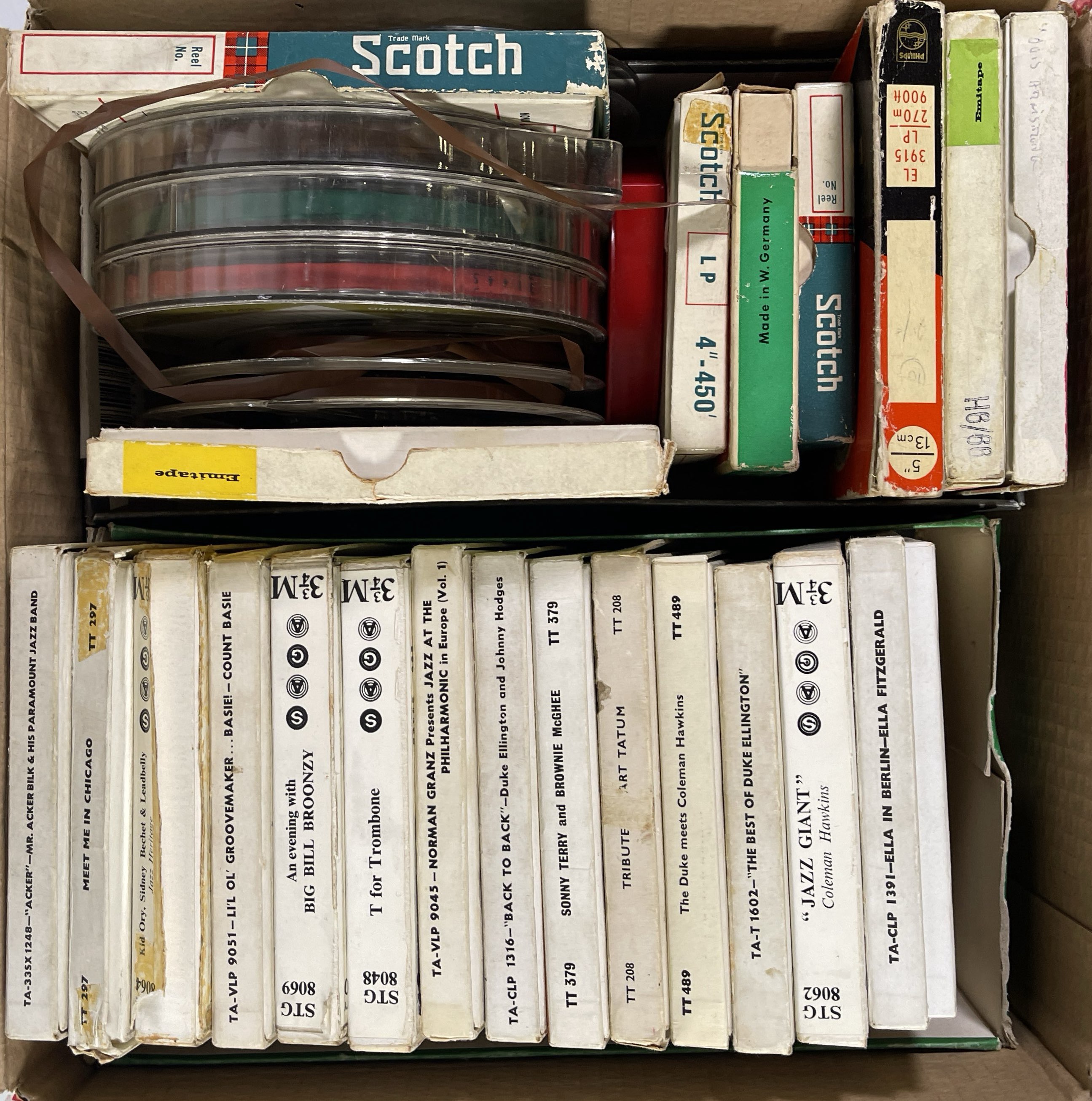 Lot 62 ORIGINAL JAZZ AND BLUES REEL TO REEL TAPES.