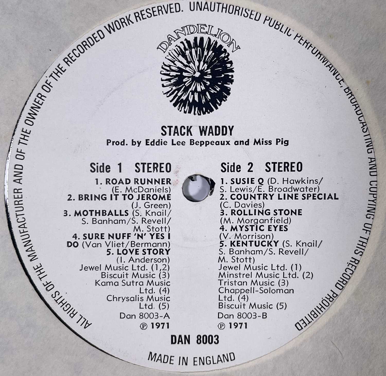 Lot 71 - STACK WADDY - STACK WADDY LP (UK ORIGINAL