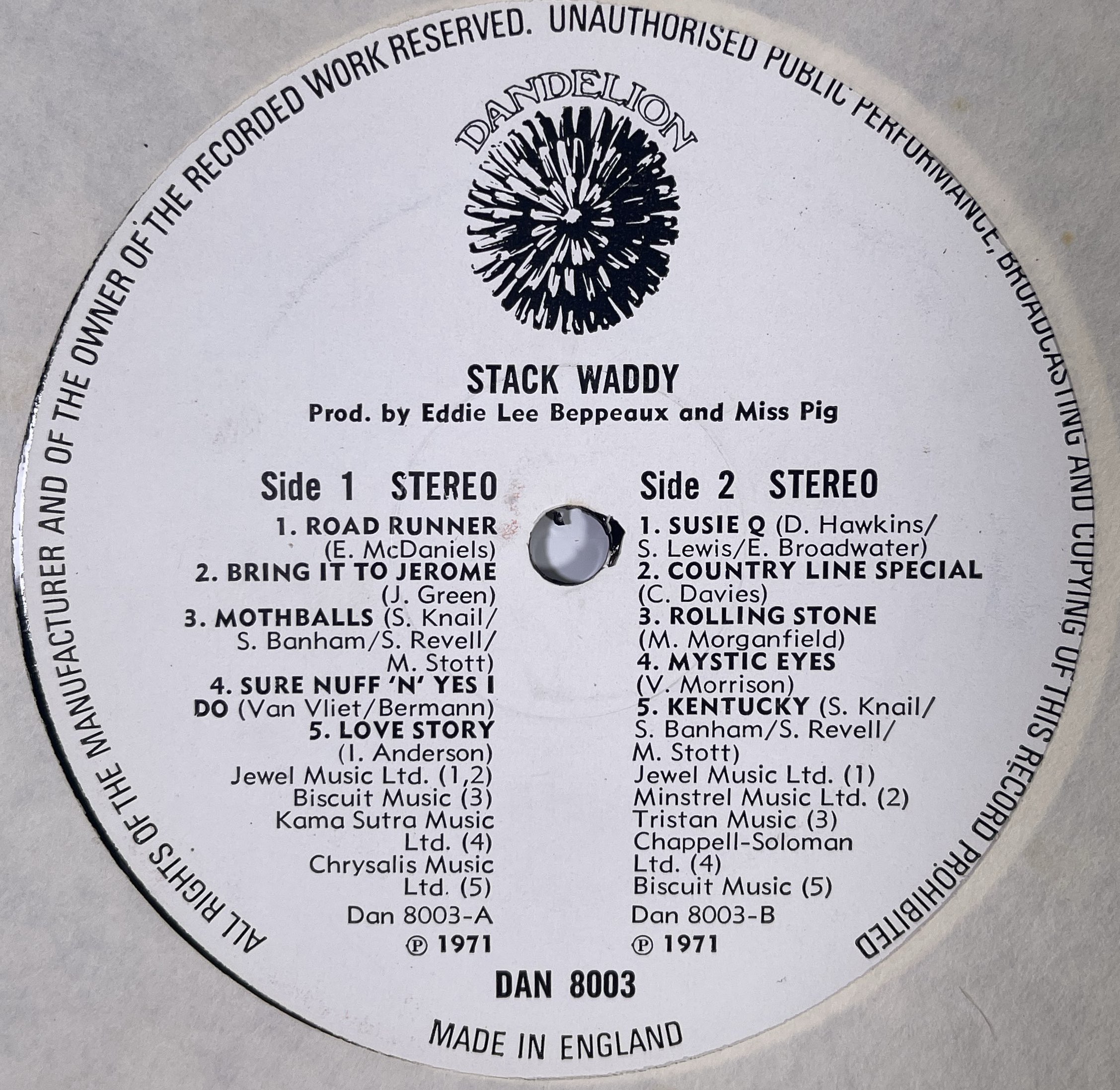 Lot 71 - STACK WADDY - STACK WADDY LP (UK ORIGINAL -