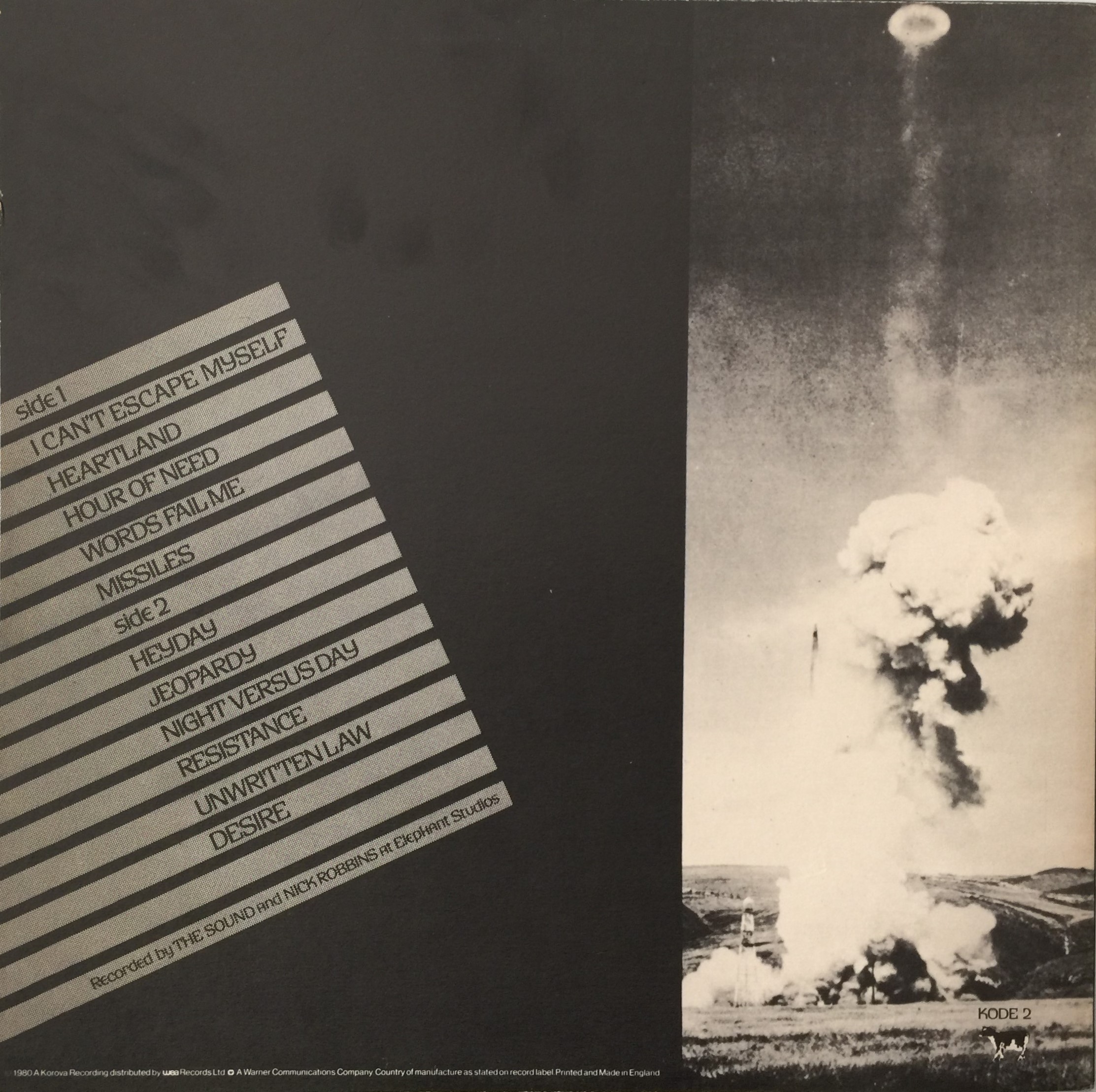 Lot 7 - THE SOUND - JEOPARDY LP (ORIGINAL UK RELEASE -