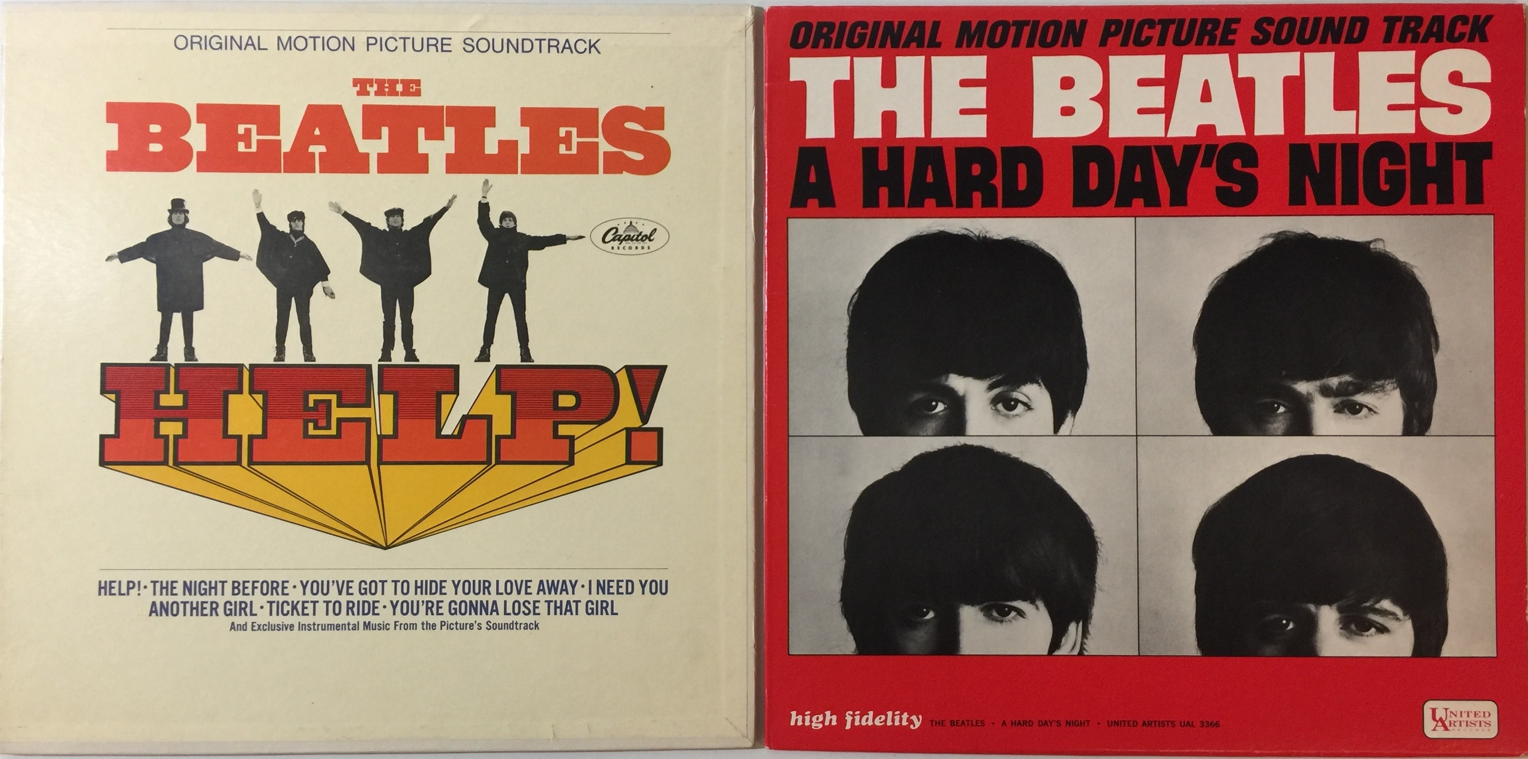Lot 13 - THE BEATLES - A HARD DAY'S NIGHT & HELP! LPs