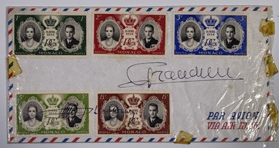 Lot 138 - GRACE KELLY AND PRINCE RAINIER - SIGNED ENVELOPE.