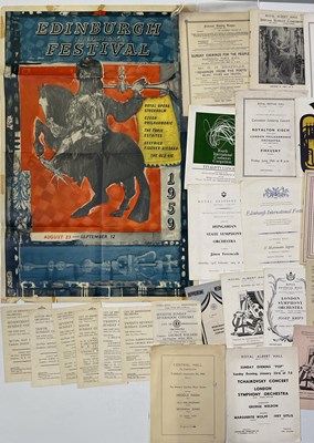 Lot 10 - 19TH AND 20TH CENTURY CLASSICAL MUSIC CONCERT PROGRAMMES / 1959 EDINBURGH FESTIVAL POSTER.