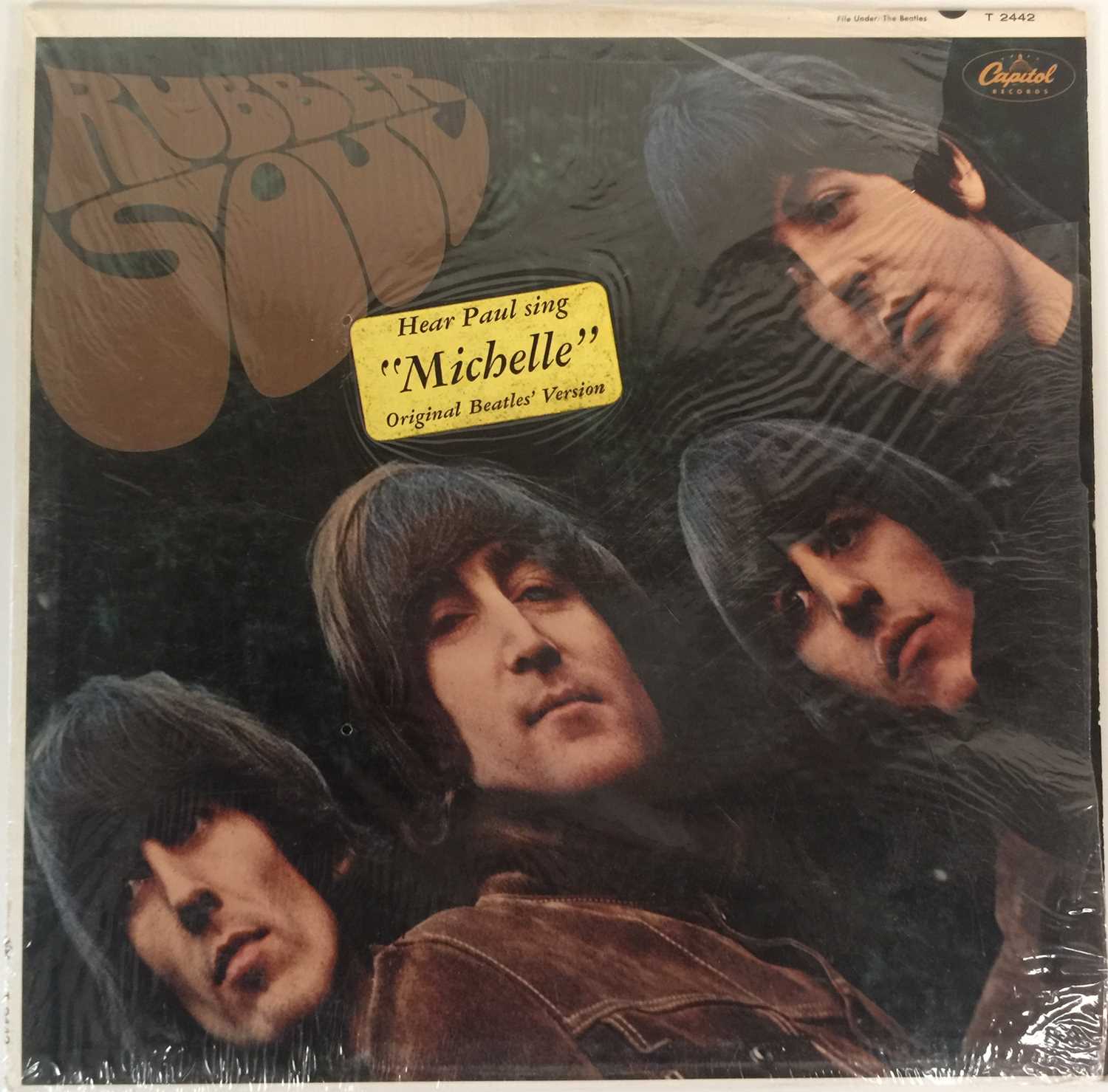 Lot 14 - THE BEATLES - RUBBER SOUL LP (US MONO 1966 PRESSING WITH HYPE STICKER - CAPITOL T-2442)
