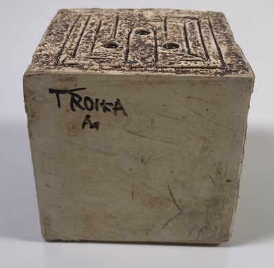Lot 43 - TROIKA - CUBE AND SMALL RECTANGULAR VASE.