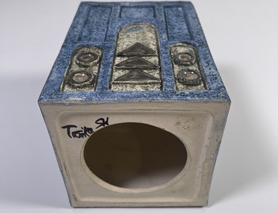 Lot 47 - TROIKA LAMP BASE / CHIMNEY DECORATED BY SHIRLEY WHARF.