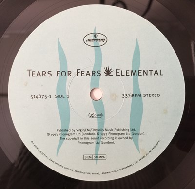 Lot 45 - TEARS FOR FEARS - ELEMENTAL LP (DFI PRESSING - MERCURY 514875-1)