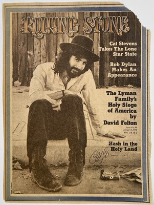 Lot 305 - CAT STEVENS SIGNED ROLLING STONE MAGAZINE FRONT PAGE.