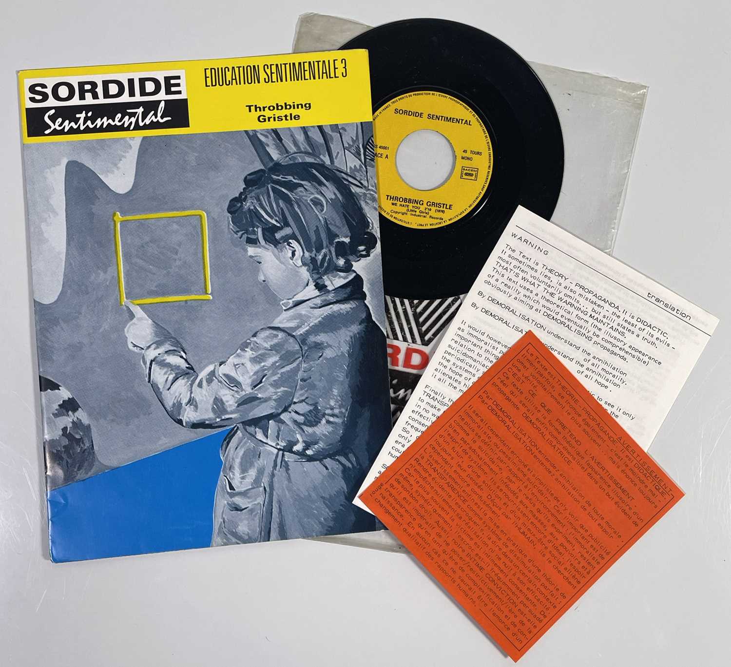 Lot 169 - THROBBING GRISTLE - WE HATE YOU LITTLE GIRLS 7" (ORIGINAL SORDIDE SENTIMENTALE RELEASE - SS45001)
