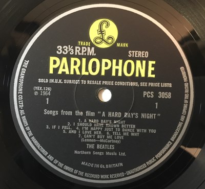 Lot 28 - THE BEATLES - A HARD DAY'S NIGHT LP (3RD UK STEREO PRESSING - PCS 3058 ARCHIVE COPY)