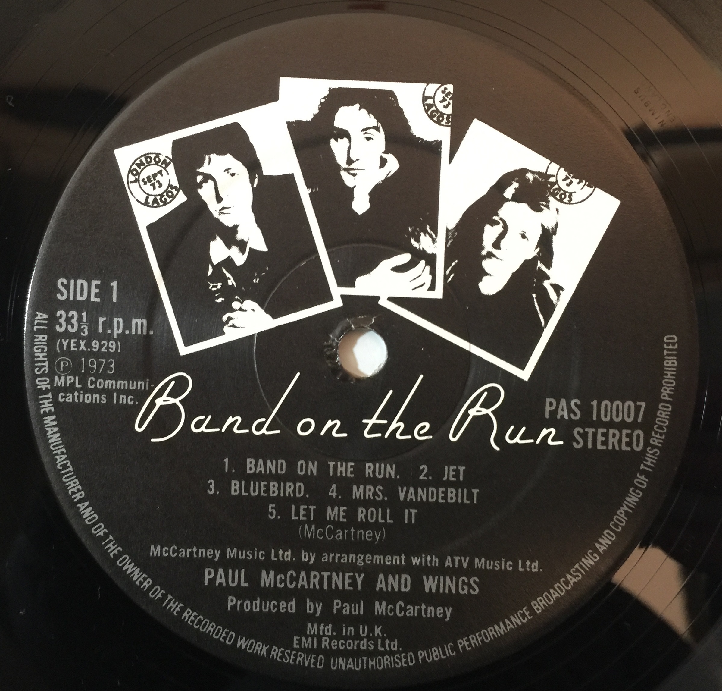 Paul McCartney Band On The Run UK(英)盤 LP Band On The Run (UK version) • Official album by Paul