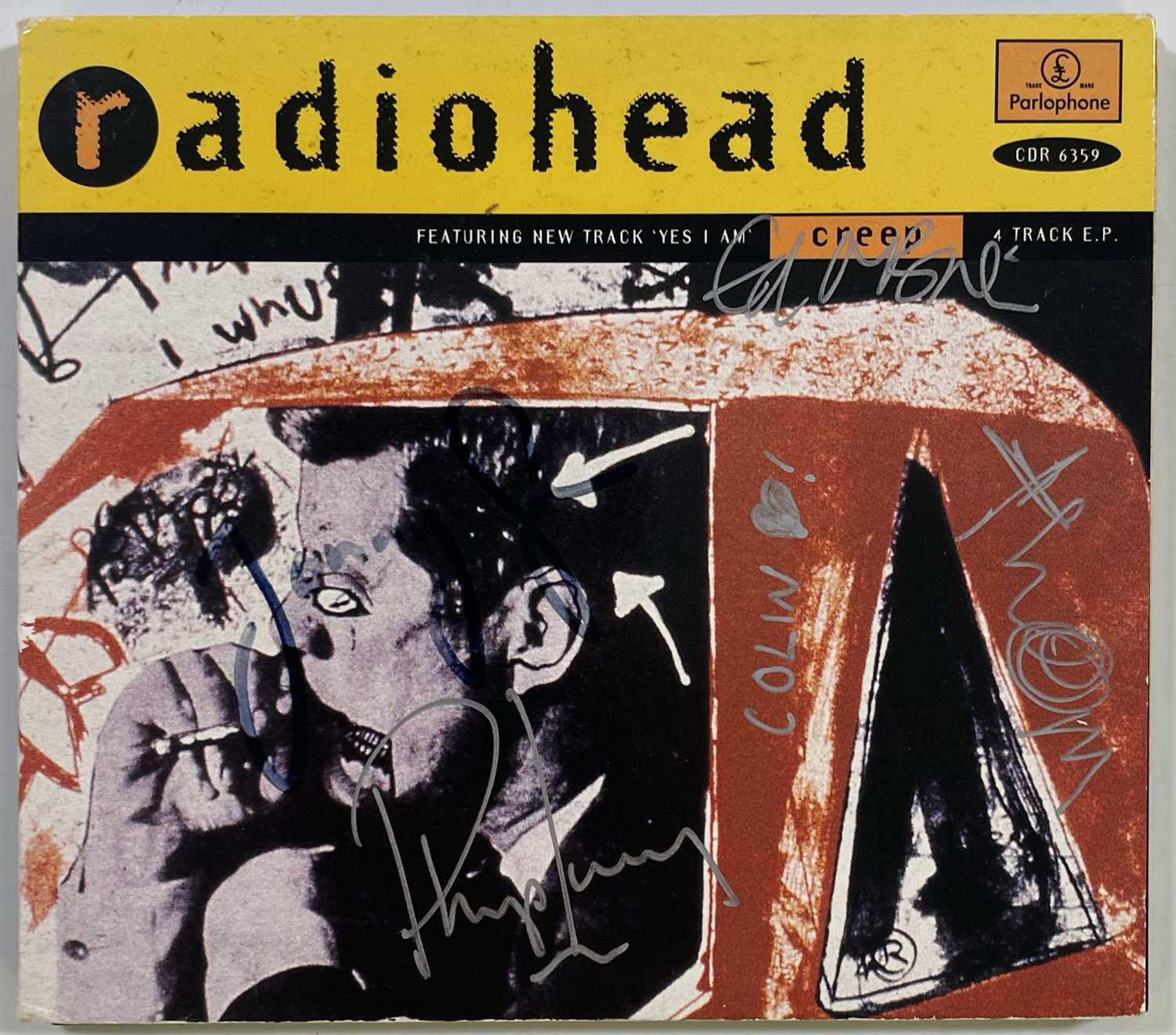 Radiohead Core Lot 307 - RADIOHEAD - CREEP - FULLY SIGNED CD.