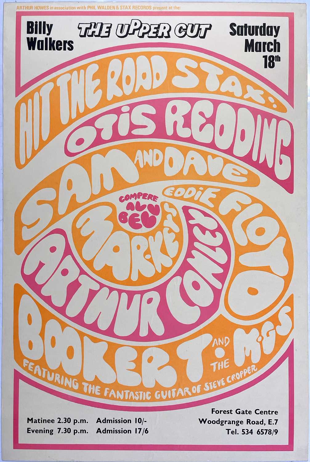 Lot 190 - 1967 HIT THE ROAD STAX CONCERT POSTER FEATURING OTIS REDDING