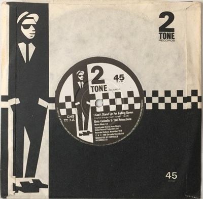 Lot 230 - ELVIS COSTELLO & THE ATTRACTIONS - I CAN'T STAND UP FOR FALLING DOWN 7" (ORIGINAL UK WITHDRAWN RELEASE - 2 TONE CHS TT 7)