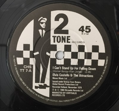 Lot 230 - ELVIS COSTELLO & THE ATTRACTIONS - I CAN'T STAND UP FOR FALLING DOWN 7" (ORIGINAL UK WITHDRAWN RELEASE - 2 TONE CHS TT 7)