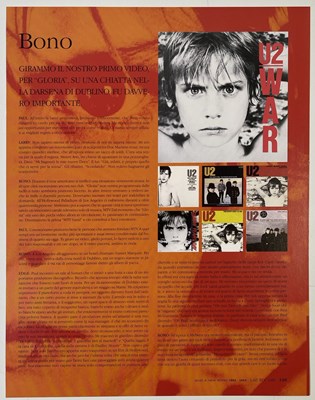 Lot 264 - U2 - SIGNED MAGAZINE PAGE TO INCLUDE BONO, THE EDGE AND ADAM CLAYTON