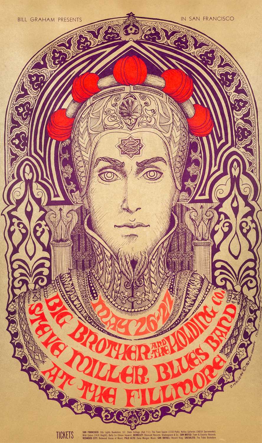 Lot 11 - BONNIE MACLEAN - BG65 - THE PRINCE - FILLMORE CONCERT POSTER.